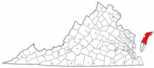 Map of Va: Accomack County