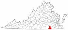 Map of Va: Greensville County