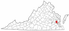 Map of Va: James City County