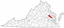 Map of Va: King William County