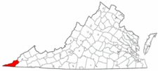 Map of Va: Lee County