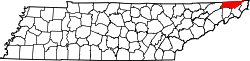 Map of Tennessee: Sullivan County